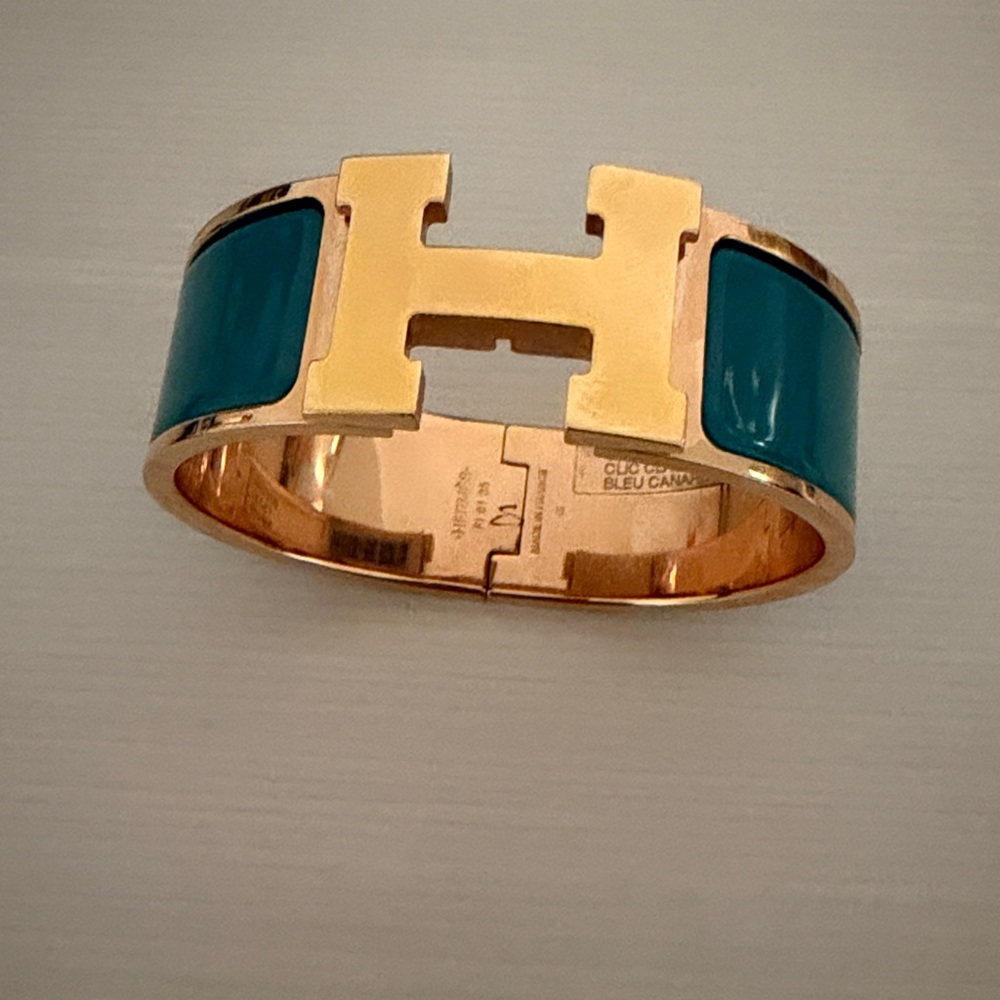 Gold and Teal Bracelet - Picture 3 of 4